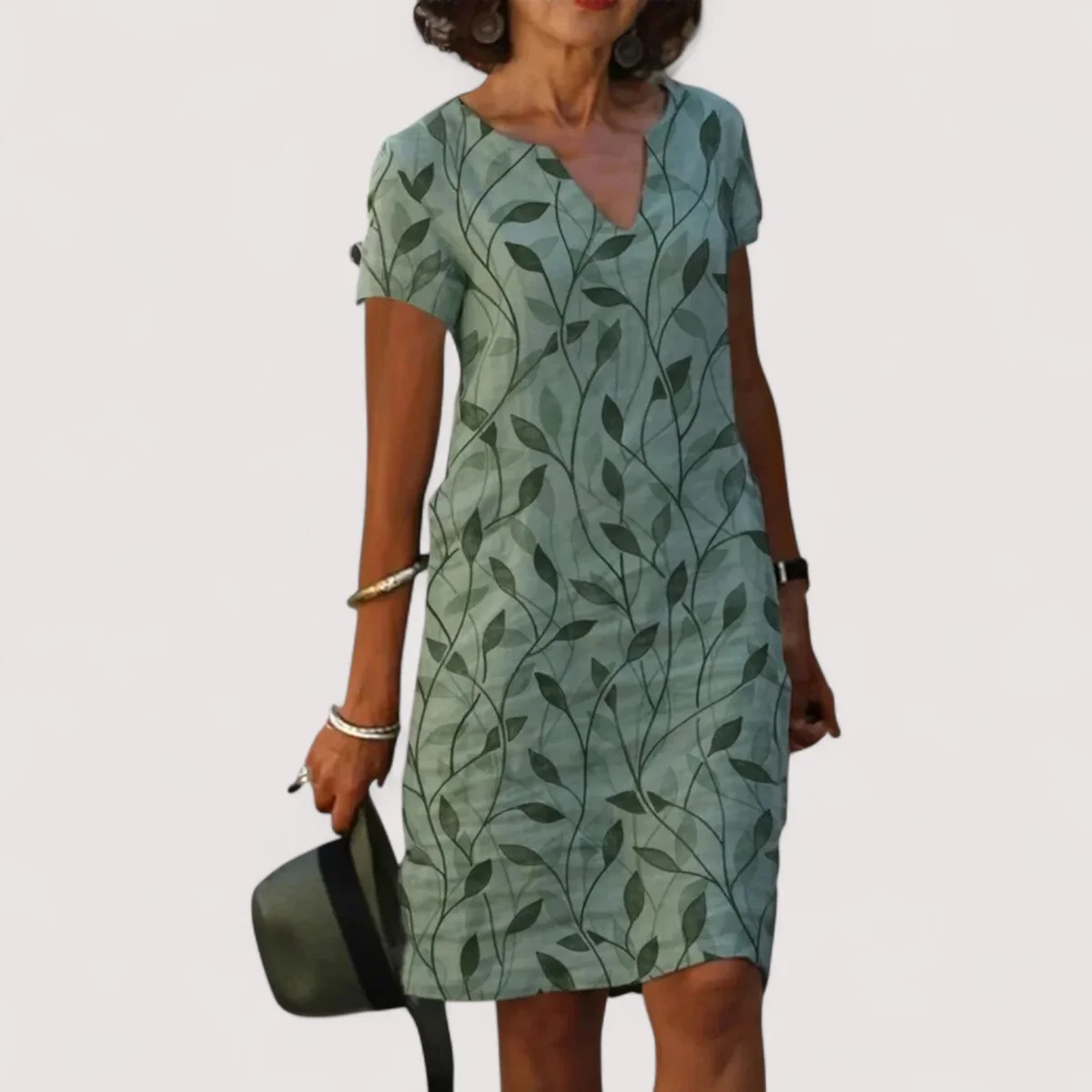 Jeanne™ | V-pääntie-mekko, jossa on printti - Image 3