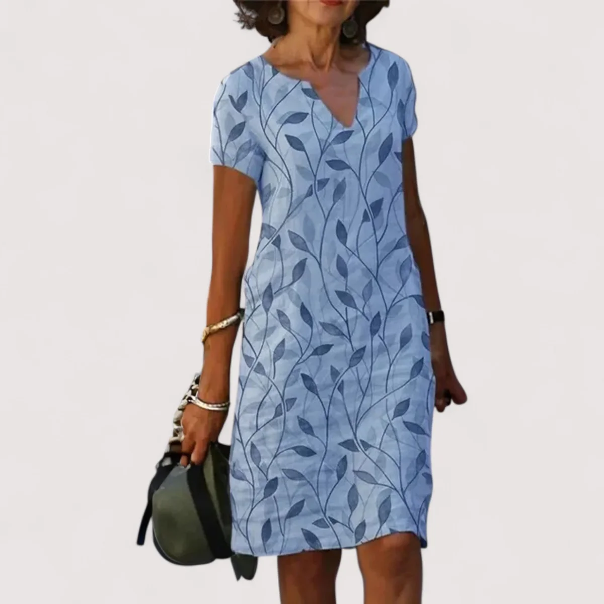 Jeanne™ | V-pääntie-mekko, jossa on printti - Image 4