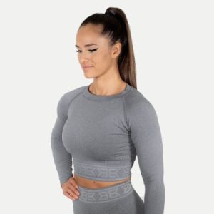 Better Bodies – Rib seamless ls, Greymelange